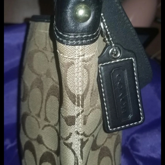 !SOLD! Coach Signature C Cotton/Leather Bag - Picture 2 of 6